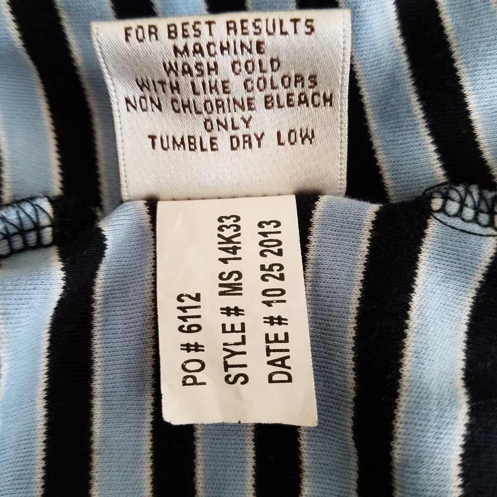 Peter Millar Shirt Mens Golf Polo Large Crown Black/Blue Stripe Pocket EUC - Picture 7 of 8